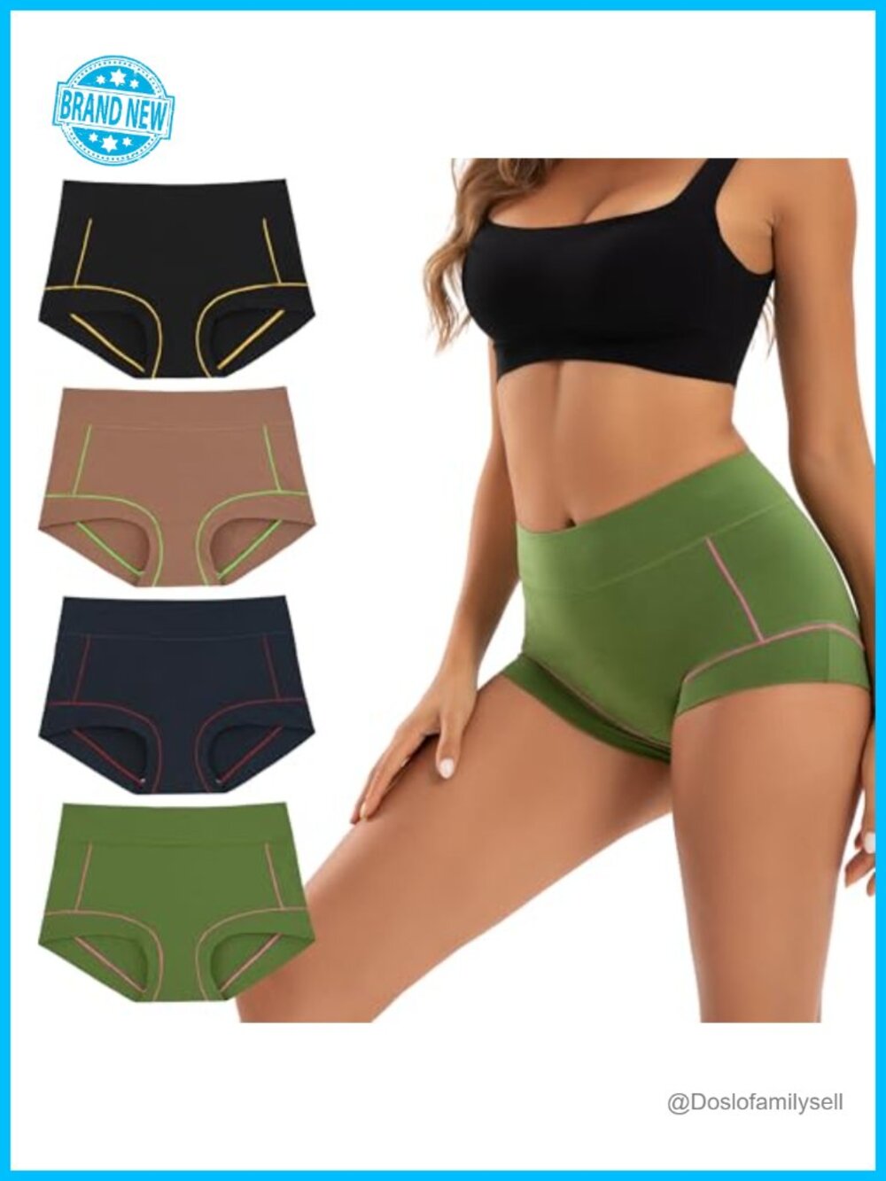 Women's Cotton Boyshorts Underwear 4-Pack High Waisted Soft Boxer Briefs